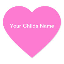 Kindernamensaufkleber-Herz-personalisiertes rosa W