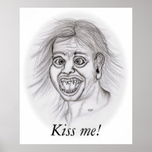Kiss me! - Bleistiftzeichnung Posterdrucke