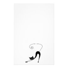 Kitty fantaisie noir 2 papier à lettre personnalisé