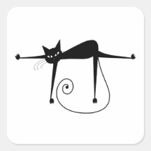 Kitty fantaisie noir 8 autocollant