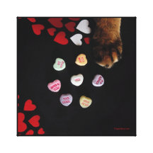 Kitty-Süßigkeits-Herzen 8" x8" wickelten Leinwand  Galerie Faltleinwand