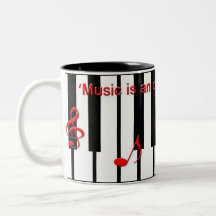 Klavier-Anmerkungen - Musik-Becher Teetasse