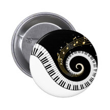 Klavier-Schlüssel-und GoldMusiknoten-Knopf Anstecknadelbuttons