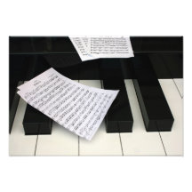 Klavierschlüssel mit Musik Photodruck