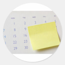 Klebrige Anmerkung über Kalender Runde Aufkleber