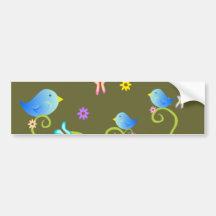 Kleine blaue Piepmätze Autosticker