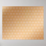 Kleine Herzen auf goldenem Silk Schirm Posterdrucke