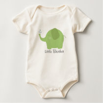 Kleiner Bruder oder Schwester-grünes Elefant-Baby