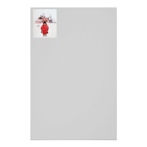 Kleines Mädchen vor einem Bauernhof-Haus Personalisiertes Druckpapier