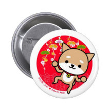 Knopf - Welpe - japanisches Rot Buttons