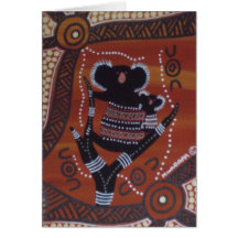 Koala, der Karte mit Dreamtime Geschichte träumt