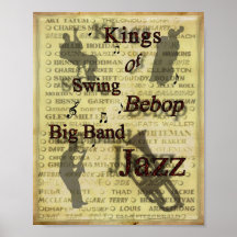 Könige des Schwingenbebop-Big Band-Jazz-Plakat-Dru