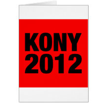 Kony 2012 Schwarzes auf Rotem Platz Grußkarte