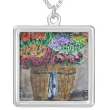 Korb der Blumen Personalisierte Halskette