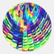 Korbgeflecht - magischer Diamant Raibow V1 Runder Aufkleber