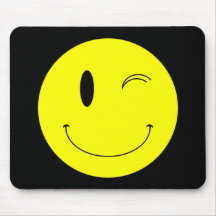 KRW-Gelb, das Smiley blinzelt Mauspad