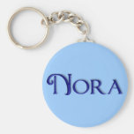 KRW Keychain nommé en verre bleu - Nora Porte-clé