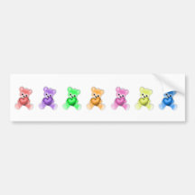KRW-Teddybär-Regenbogen Autoaufkleber