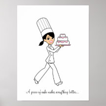 Kuchen-Bäcker-Kochs-Mädchen-Plakat