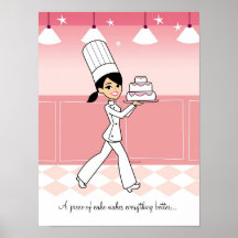 Kuchen-Bäcker-Kochs-Mädchen-Plakat