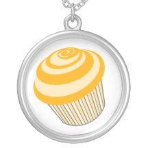 Kuchen-Halskette - orange kleiner Kuchen
