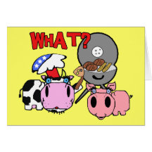 Kuh und Schwein Schnozzles Grill GRILLEN Cartoon Karten