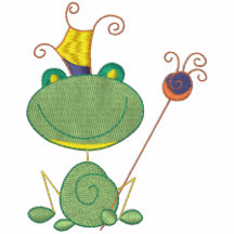 Kundengerechte gestickte königliche Frosch-T-Shirt