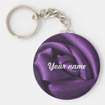 Kundenspezifische gotische lila Rose Keychain Schlüsselband