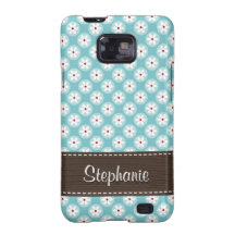 Kundenspezifische Türkis-blaues Rot-Gänseblümchen- Samsung Galaxy SII Cover