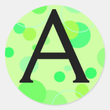Kundenspezifischer Monogramm-Grün-Aufkleber