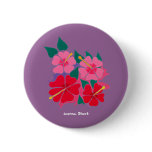 Kunst-Abzeichen-Knopf: Hibiskus lila buttons