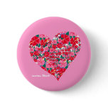 Kunst-Abzeichen-Knopf: Hibiskus-rosa Herz buttons