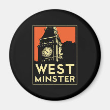 Kunst-Deko-Reiseplakat Westminsters retro Kühlschrankmagnete