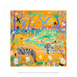 Kunst-Druck: Stripy Safari-Sonnenuntergang. Zebra, poster