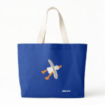 Kunst-Einkaufstasche: Riesige blaue Tasche und See taschen