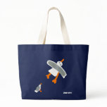 Kunst-Einkaufstasche: Riesige blaue Tasche und See taschen