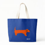 Kunst-Einkaufstasche: Riesiger blaue Taschen-Wurst taschen