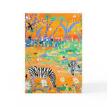 Kunst-Karte: Stripy Safari-Sonnenuntergang am Zoo. karten