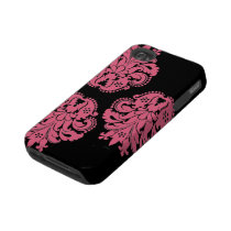 Kunst nouveau Damast-Geißblattrosa mit Blumen