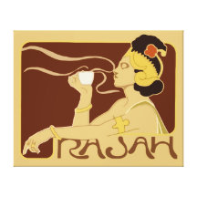 Kunst Nouveau, schöne Frau, Kaffeanzeige Leinwand Drucke