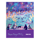 Kunst-Plakat: Lila Penguin-Party am Zoo poster