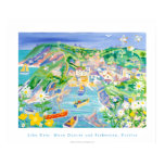 Kunst-Plakat: Mond-Gänseblümchen und Fischer, Port poster