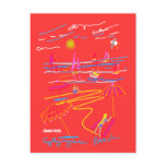 Kunst-Postkarte: Gyllyngvase Strand-Sommer-Zeichne postkarten