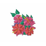 Kunst-Spitze: Gestickter Hibiscus Joanne Kurzschlu bestickte hemden