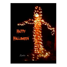 Kürbis-Haupthalloween-Postkarte