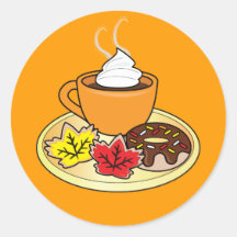 Kürbis-Kaffee-und Fall-Leckereien Sticker