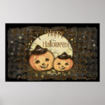 Kürbis-Kunst-Plakat Halloweens Vintages