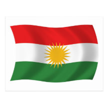 Kurdistan-Flaggen-Postkarte