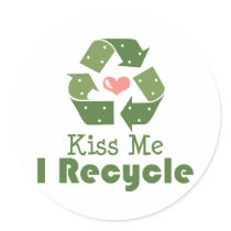Küssen Sie mich, den ich Aufkleber recycle