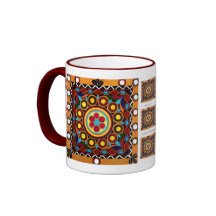 Kutch Stickerei-Keramik, globale Kunst-Kaffeetasse